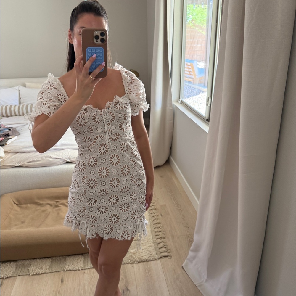 For Love & Lemons White Lace Dress